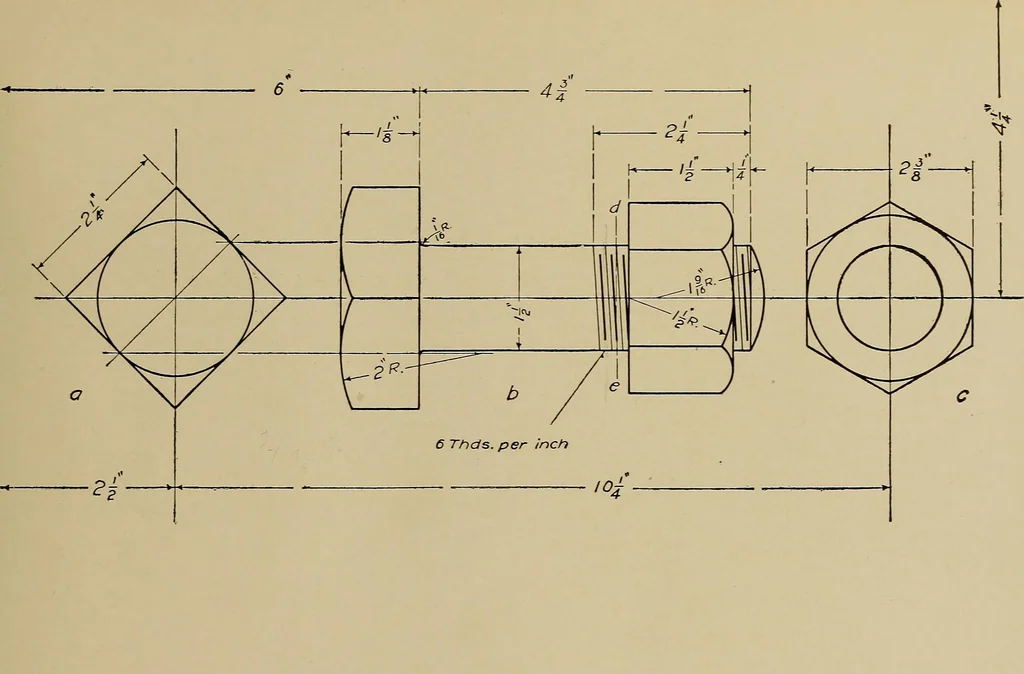 An illustration from Mechanical drawing for industrial and high schools, 1915, leaf 24