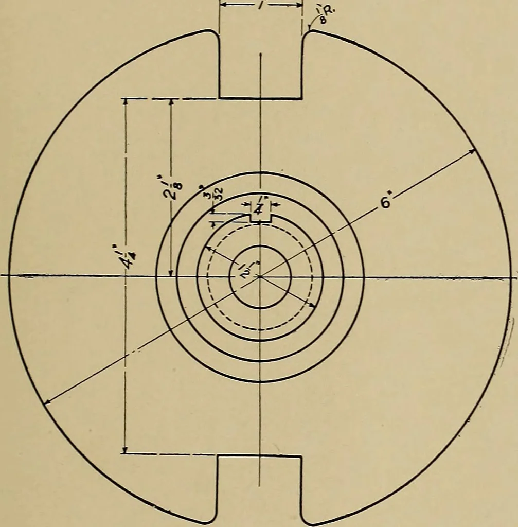 An illustration from Mechanical drawing for industrial and high schools, 1915, leaf 28