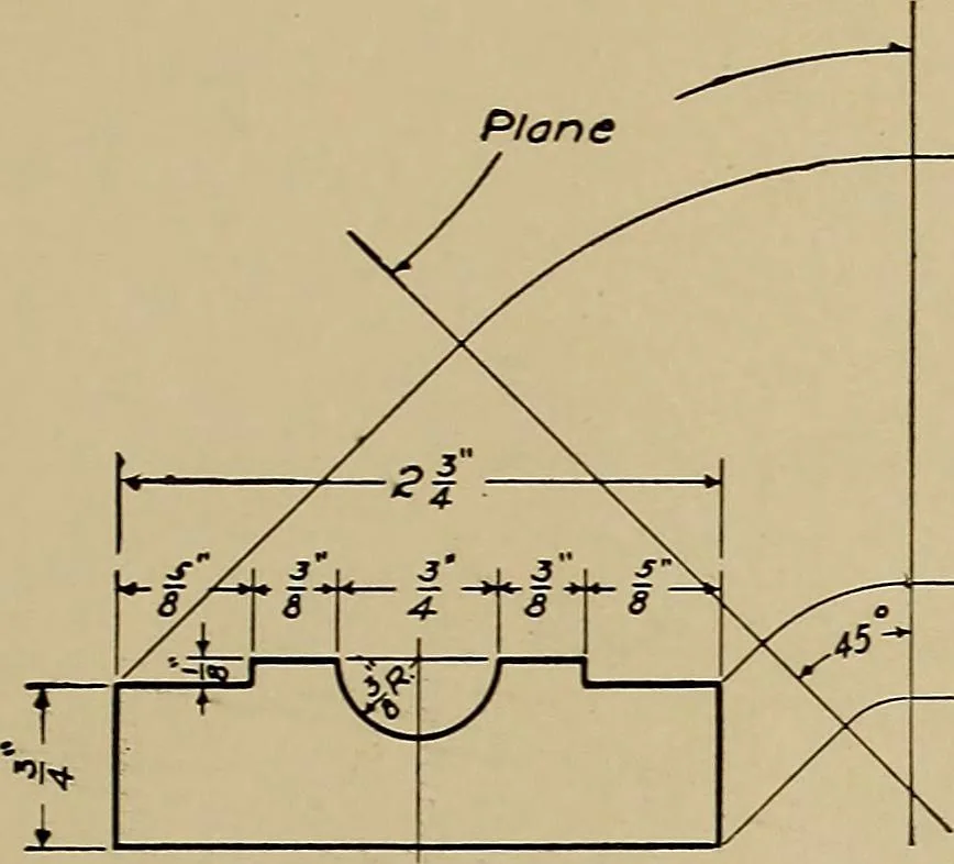 An illustration from Mechanical drawing for industrial and high schools, 1915, leaf 46
