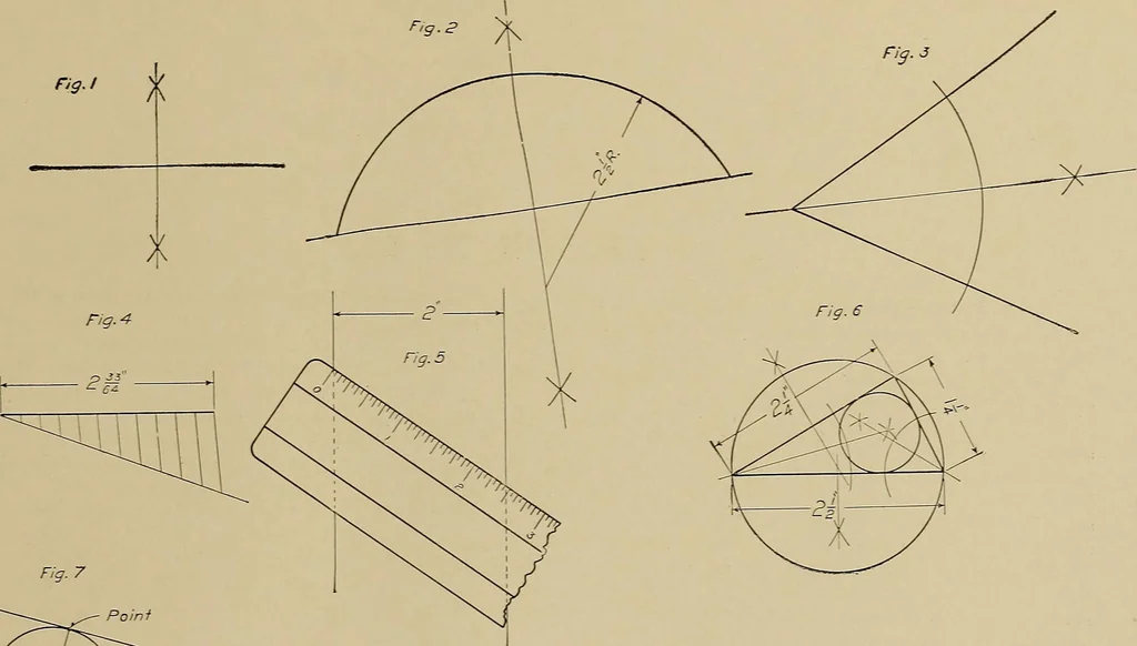 An illustration from Mechanical drawing for industrial and high schools, 1915, leaf 48