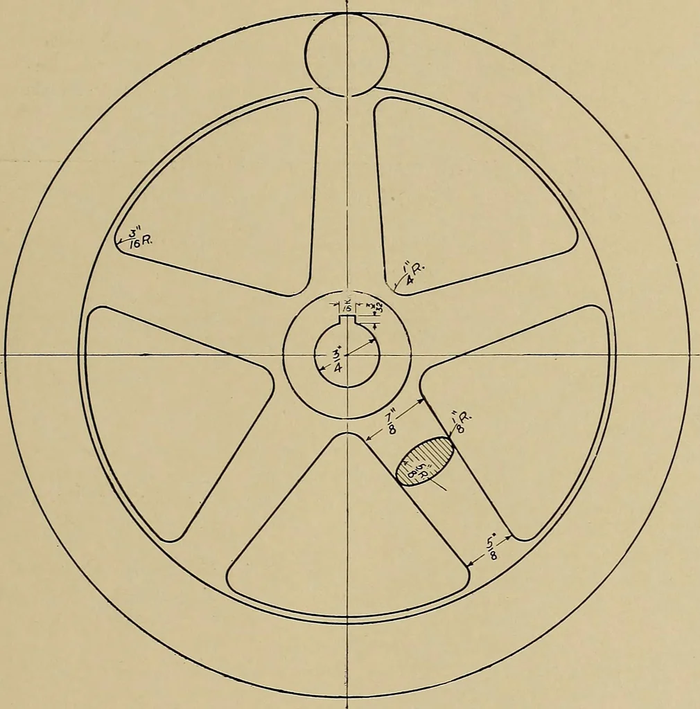 An illustration from Mechanical drawing for industrial and high schools, 1915, leaf 54
