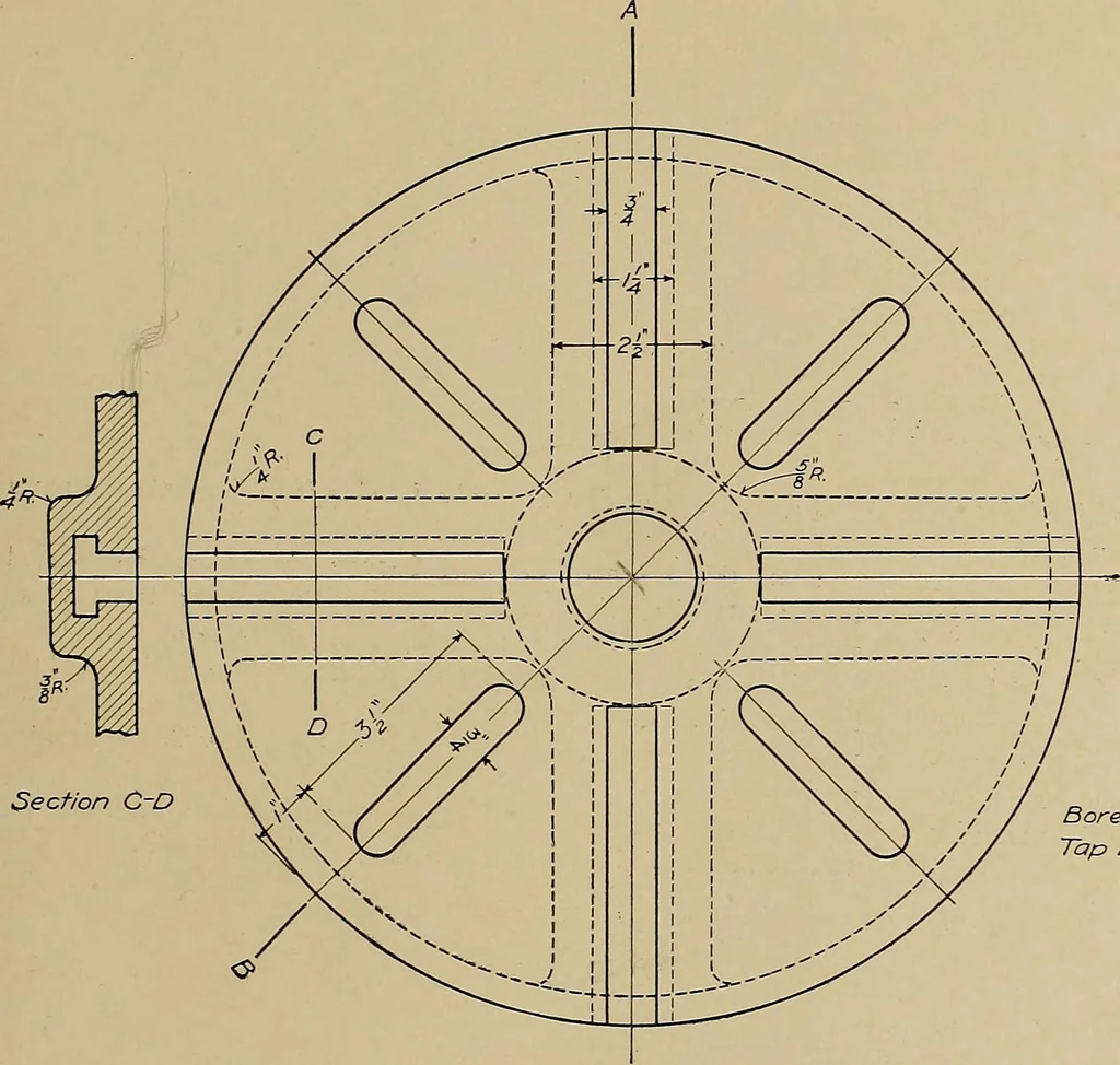 An illustration from Mechanical drawing for industrial and high schools, 1915, leaf 56