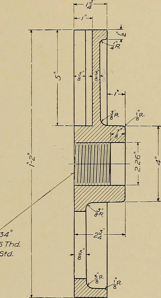 An illustration from Mechanical drawing for industrial and high schools, 1915, leaf 56
