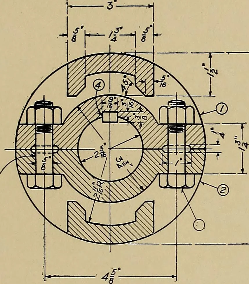 An illustration from Mechanical drawing for industrial and high schools, 1915, leaf 62
