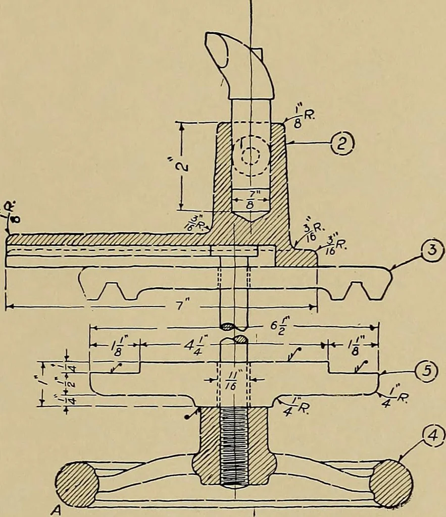 An illustration from Mechanical drawing for industrial and high schools, 1915, leaf 78