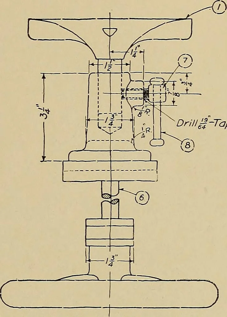 An illustration from Mechanical drawing for industrial and high schools, 1915, leaf 78