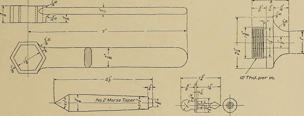 An illustration from Mechanical drawing for industrial and high schools, 1915, leaf 82