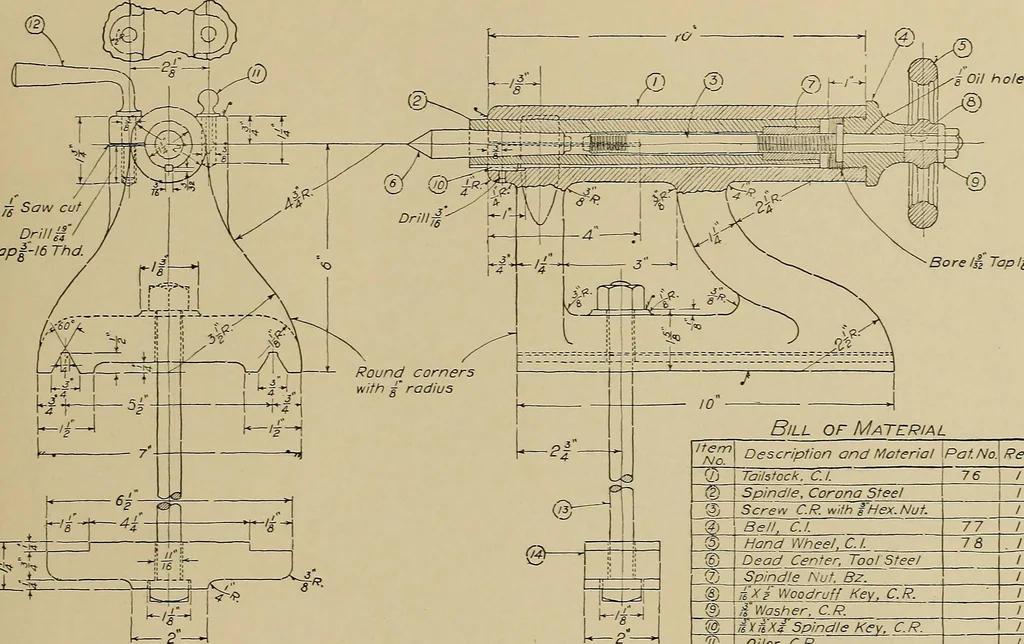 An illustration from Mechanical drawing for industrial and high schools, 1915, leaf 84