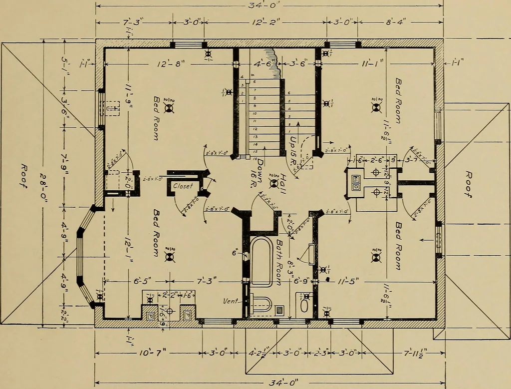 An illustration from Mechanical drawing for industrial and high schools, 1915, leaf 92