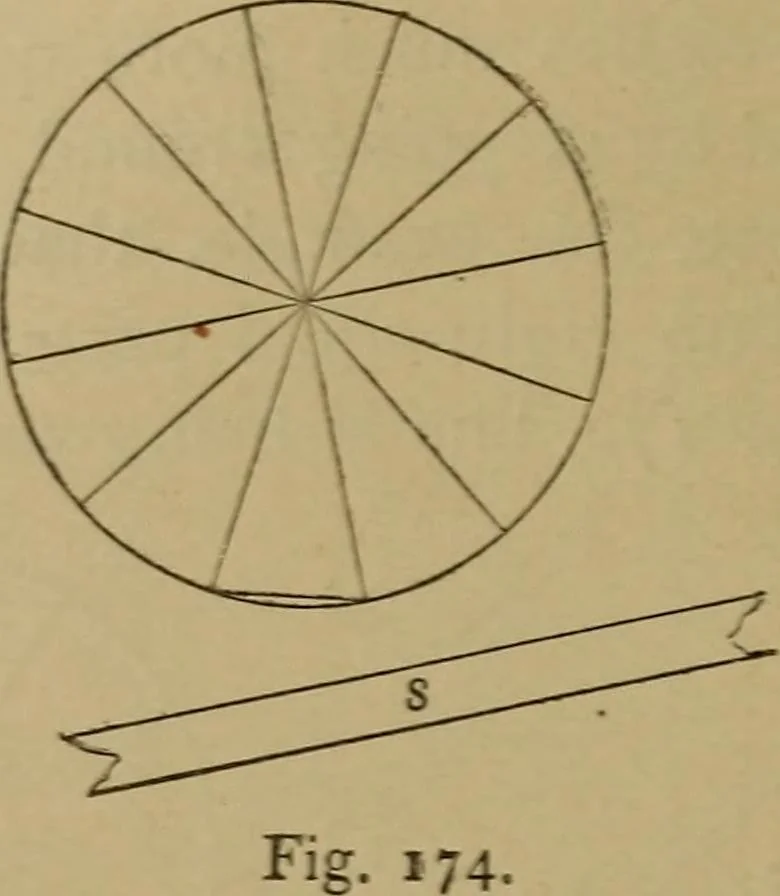An illustration from Mechanical drawing self-taught: comprising instructions in the selection and preparation of drawing instruments. Elementary instruction in practical mechanical drawing. Together with examples in simple geometry and elementary mechanism, including screw threads, gear wheels, mechanical motions, engines and boilers, 1889, leaf 131