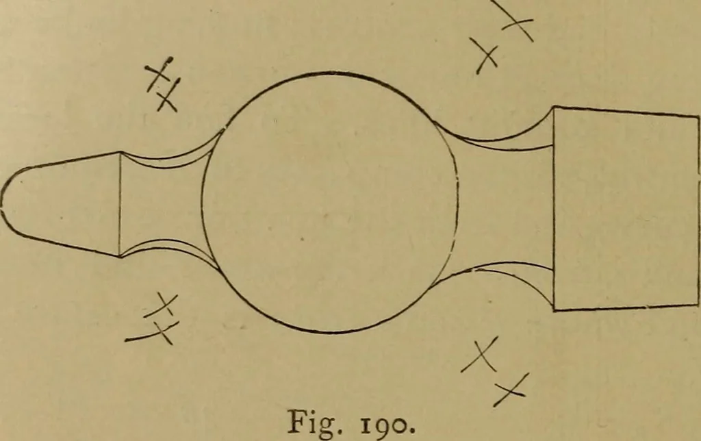 An illustration from Mechanical drawing self-taught: comprising instructions in the selection and preparation of drawing instruments. Elementary instruction in practical mechanical drawing. Together with examples in simple geometry and elementary mechanism, including screw threads, gear wheels, mechanical motions, engines and boilers, 1889, leaf 145