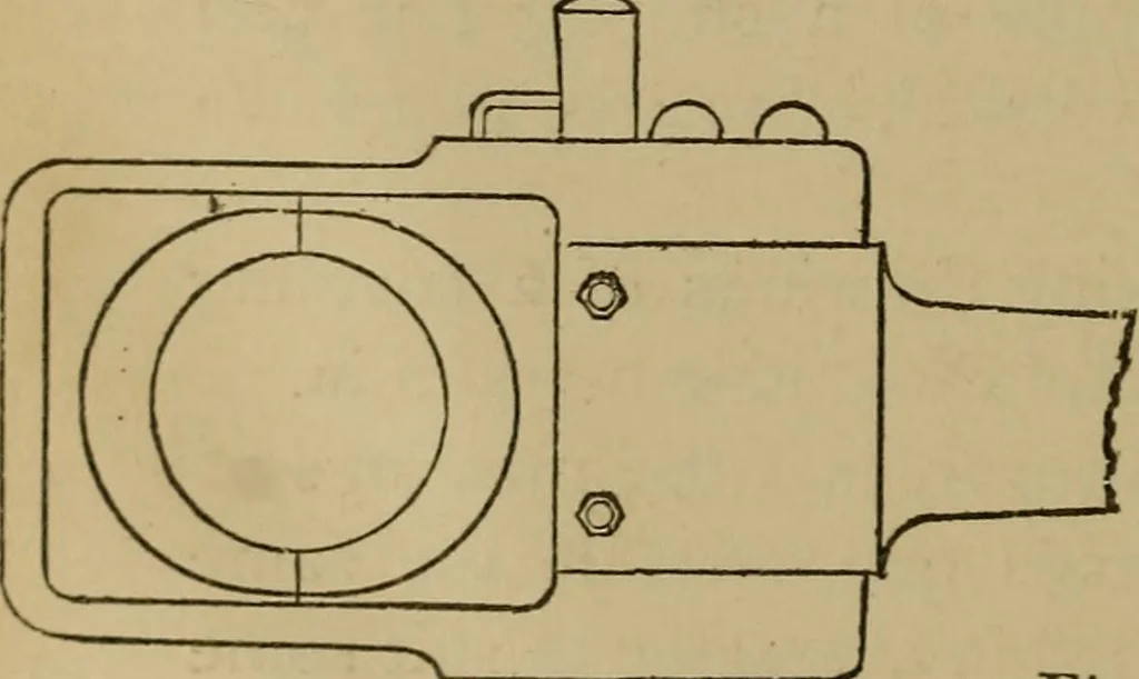 An illustration from Mechanical drawing self-taught: comprising instructions in the selection and preparation of drawing instruments. Elementary instruction in practical mechanical drawing. Together with examples in simple geometry and elementary mechanism, including screw threads, gear wheels, mechanical motions, engines and boilers, 1889, leaf 175