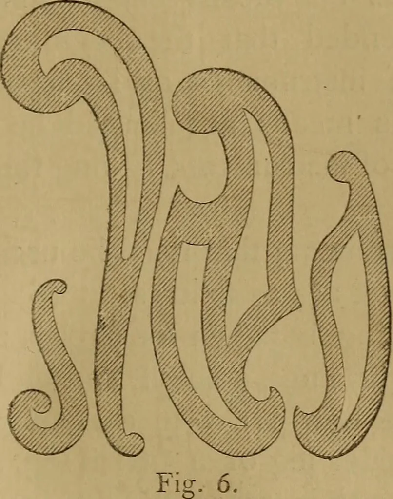 An illustration from Mechanical drawing self-taught: comprising instructions in the selection and preparation of drawing instruments. Elementary instruction in practical mechanical drawing. Together with examples in simple geometry and elementary mechanism, including screw threads, gear wheels, mechanical motions, engines and boilers, 1889, leaf 22