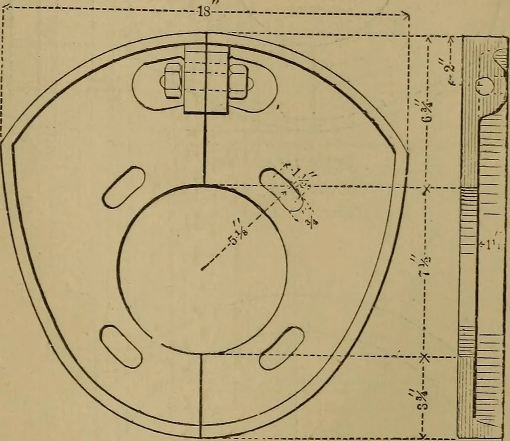 An illustration from Mechanical drawing self-taught: comprising instructions in the selection and preparation of drawing instruments. Elementary instruction in practical mechanical drawing. Together with examples in simple geometry and elementary mechanism, including screw threads, gear wheels, mechanical motions, engines and boilers, 1889, leaf 252