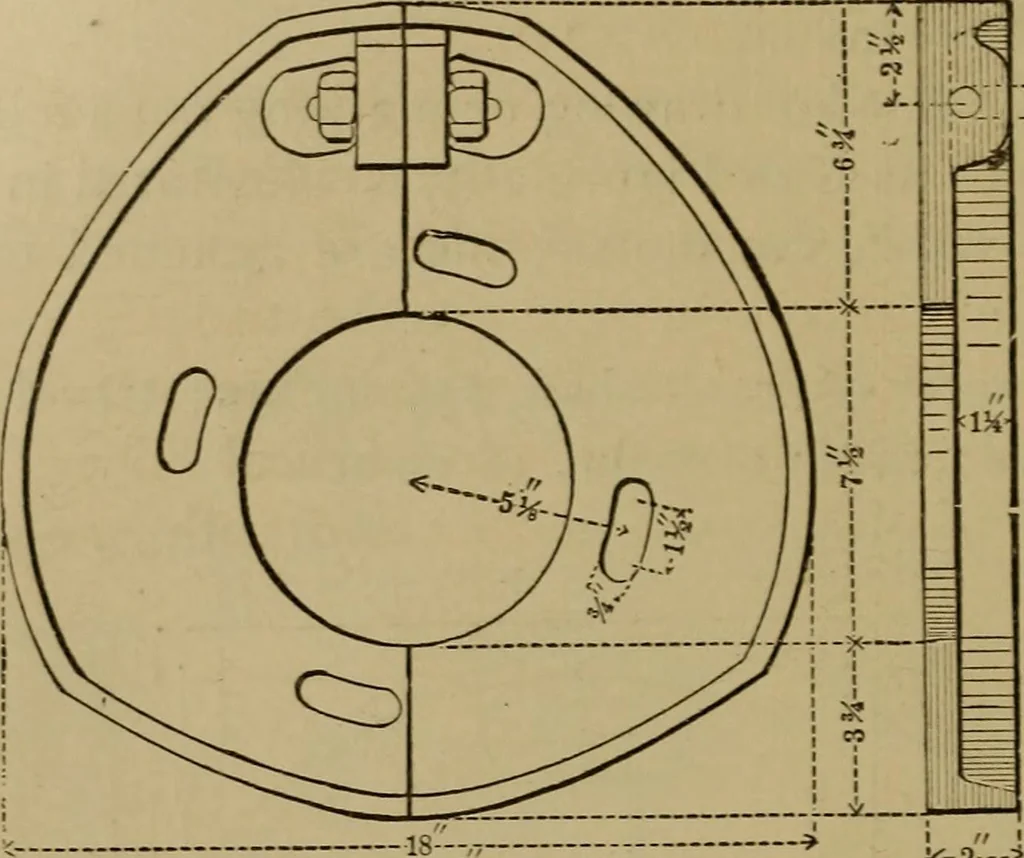 An illustration from Mechanical drawing self-taught: comprising instructions in the selection and preparation of drawing instruments. Elementary instruction in practical mechanical drawing. Together with examples in simple geometry and elementary mechanism, including screw threads, gear wheels, mechanical motions, engines and boilers, 1889, leaf 253