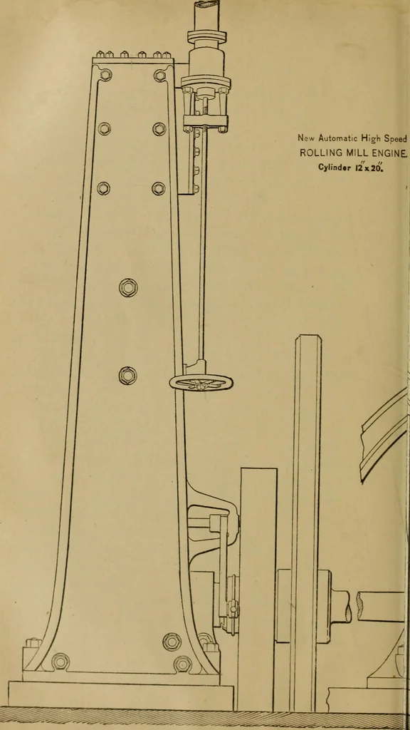 An illustration from Mechanical drawing self-taught: comprising instructions in the selection and preparation of drawing instruments. Elementary instruction in practical mechanical drawing. Together with examples in simple geometry and elementary mechanism, including screw threads, gear wheels, mechanical motions, engines and boilers, 1889, leaf 325
