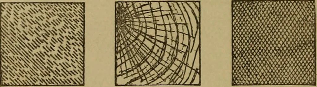 An illustration from Mechanical drawing self-taught: comprising instructions in the selection and preparation of drawing instruments. Elementary instruction in practical mechanical drawing. Together with examples in simple geometry and elementary mechanism, including screw threads, gear wheels, mechanical motions, engines and boilers, 1889, leaf 83