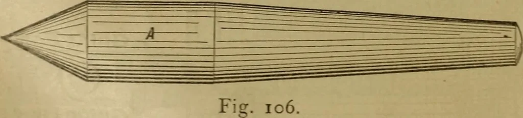An illustration from Mechanical drawing self-taught: comprising instructions in the selection and preparation of drawing instruments. Elementary instruction in practical mechanical drawing. Together with examples in simple geometry and elementary mechanism, including screw threads, gear wheels, mechanical motions, engines and boilers, 1889, leaf 87
