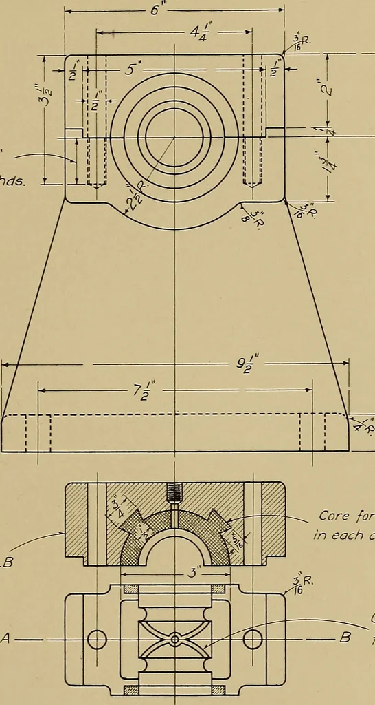 An illustration from Mechanical drawing for trade schools, 1909, leaf 100