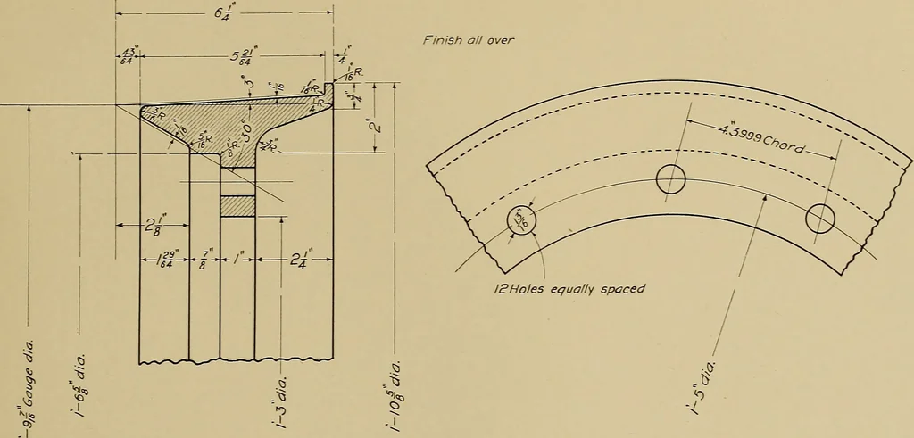 An illustration from Mechanical drawing for trade schools, 1909, leaf 106