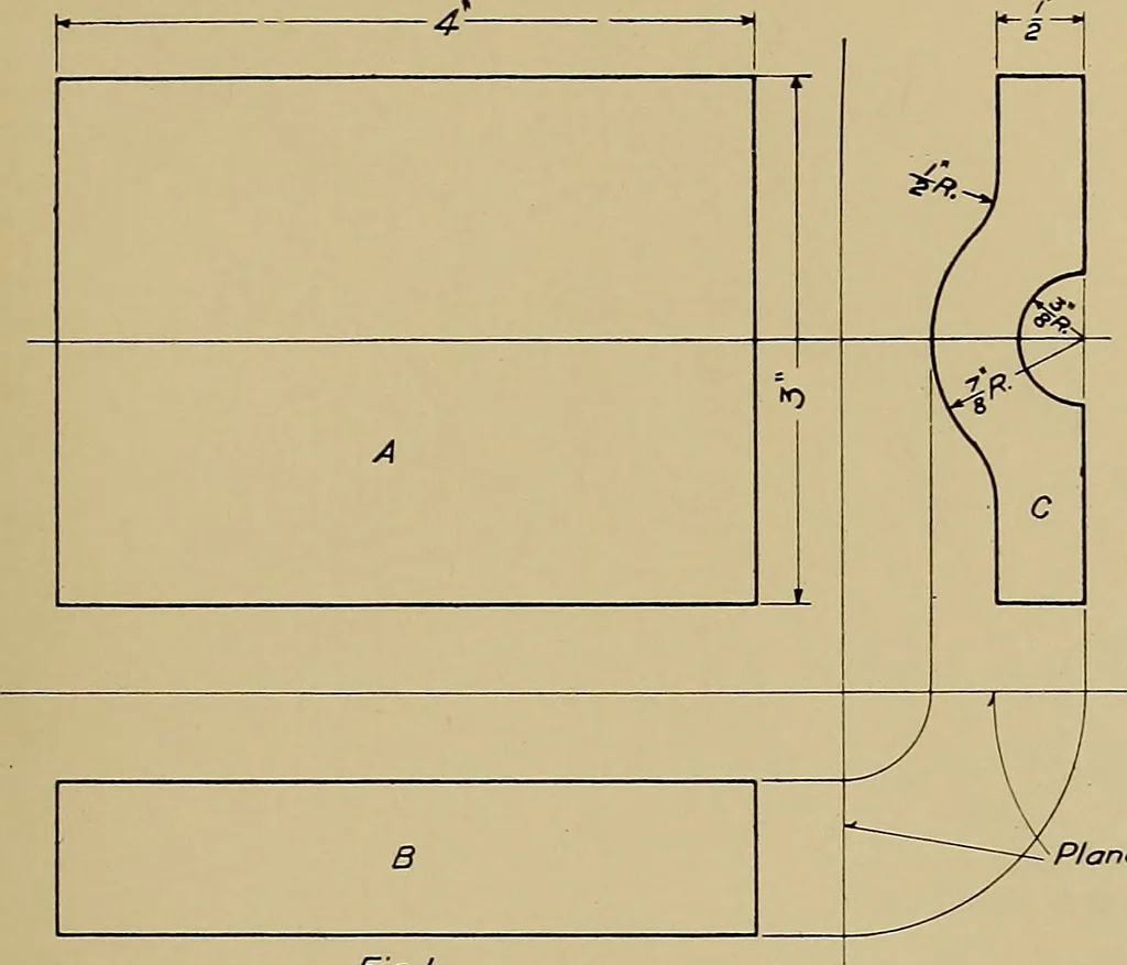 An illustration from Mechanical drawing for trade schools, 1909, leaf 36