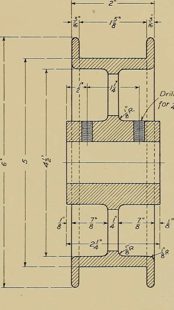 An illustration from Mechanical drawing for trade schools, 1909, leaf 38