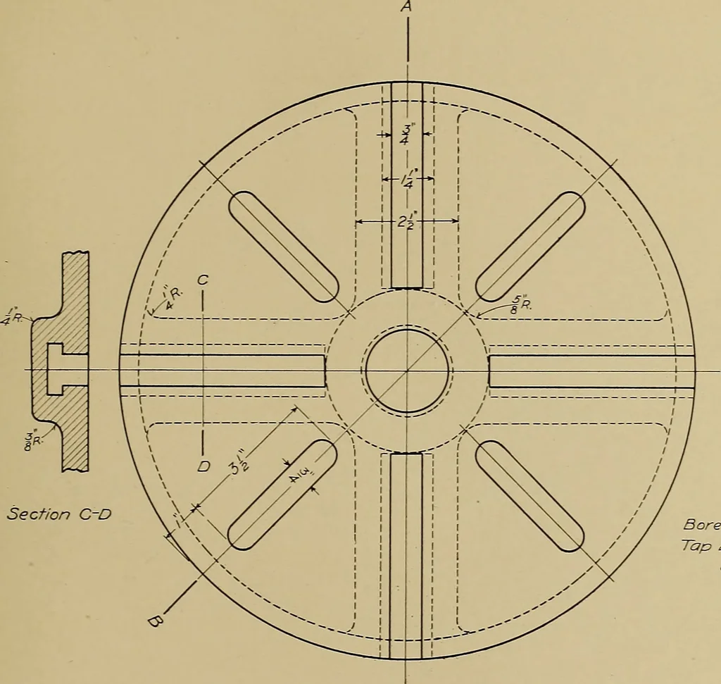 An illustration from Mechanical drawing for trade schools, 1909, leaf 42