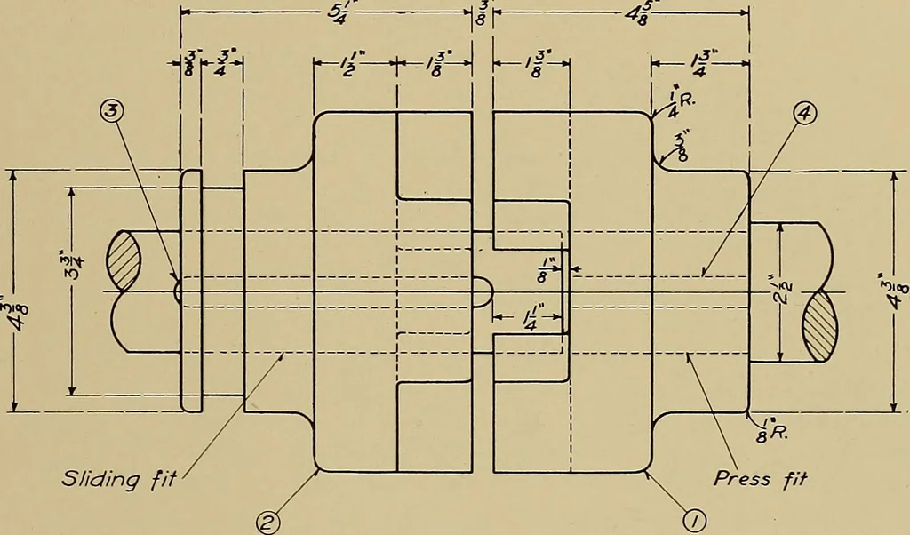 An illustration from Mechanical drawing for trade schools, 1909, leaf 44