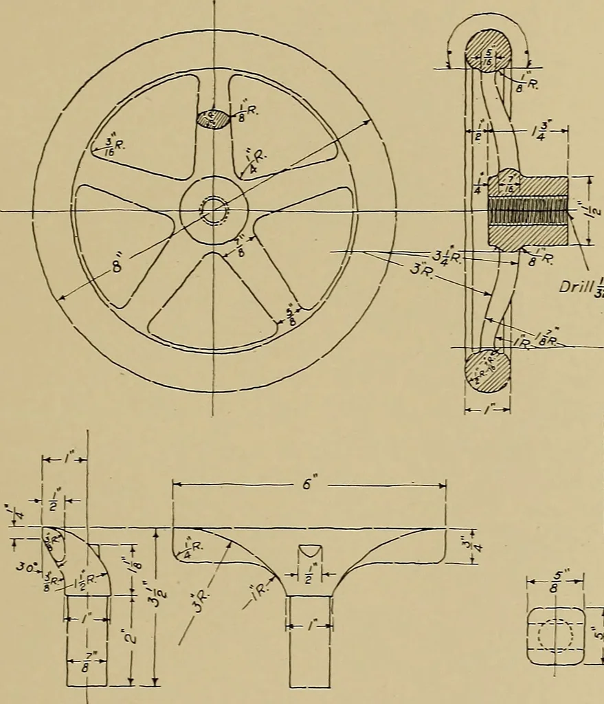 An illustration from Mechanical drawing for trade schools, 1909, leaf 78