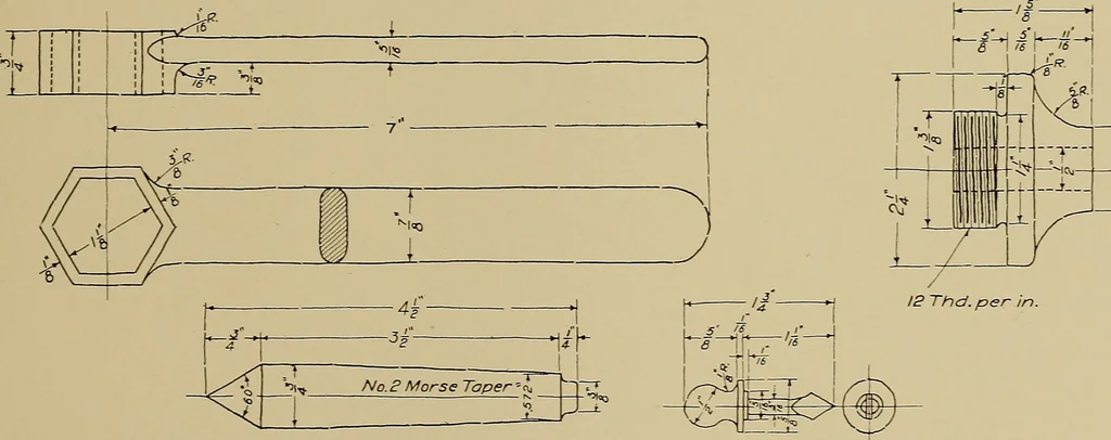 An illustration from Mechanical drawing for trade schools, 1909, leaf 84