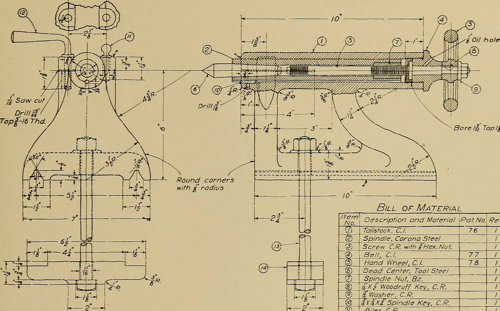 An illustration from Mechanical drawing for trade schools, 1909, leaf 86