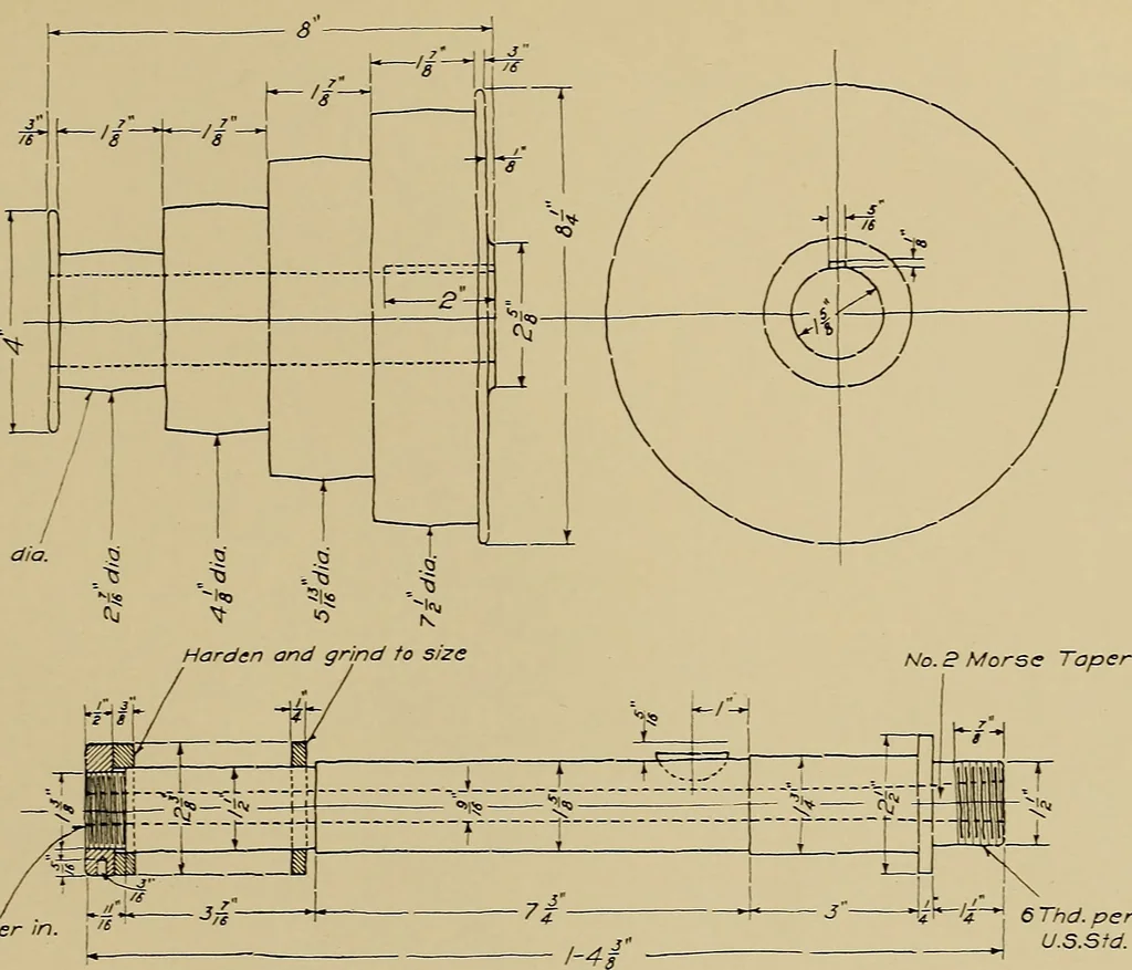 An illustration from Mechanical drawing for trade schools, 1909, leaf 88
