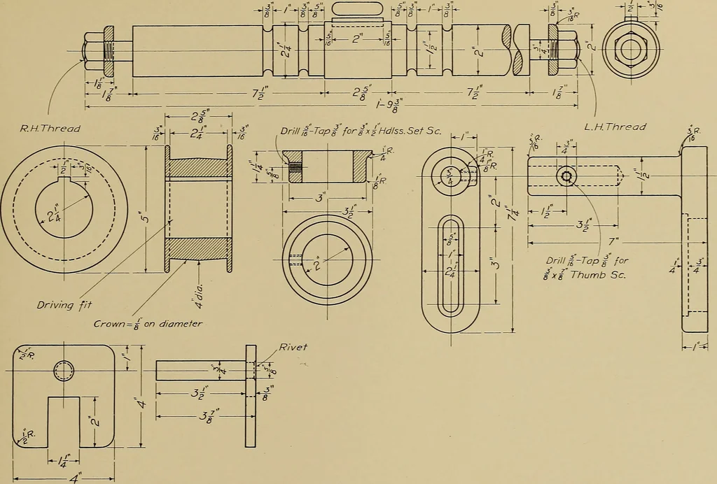 An illustration from Mechanical drawing for trade schools, 1909, leaf 98