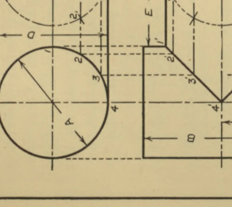 An illustration from Mechanical drawing problems, 1917, leaf 86