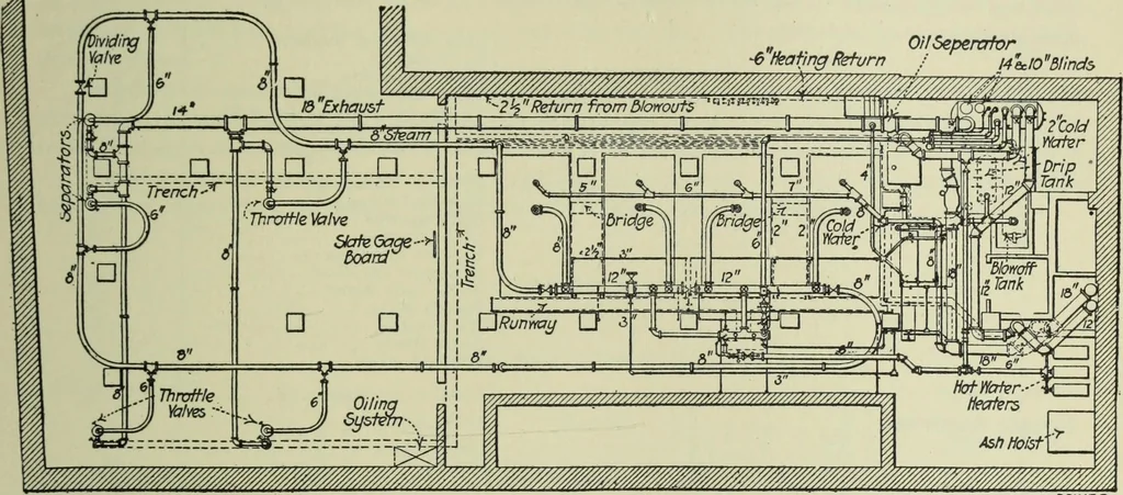 An illustration from Mechanical equipment of buildings; a reference book for engineers and architects, 1916, leaf 674