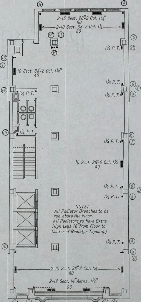 An illustration from Mechanical equipment of buildings; a reference book for engineers and architects, 1916, leaf 256