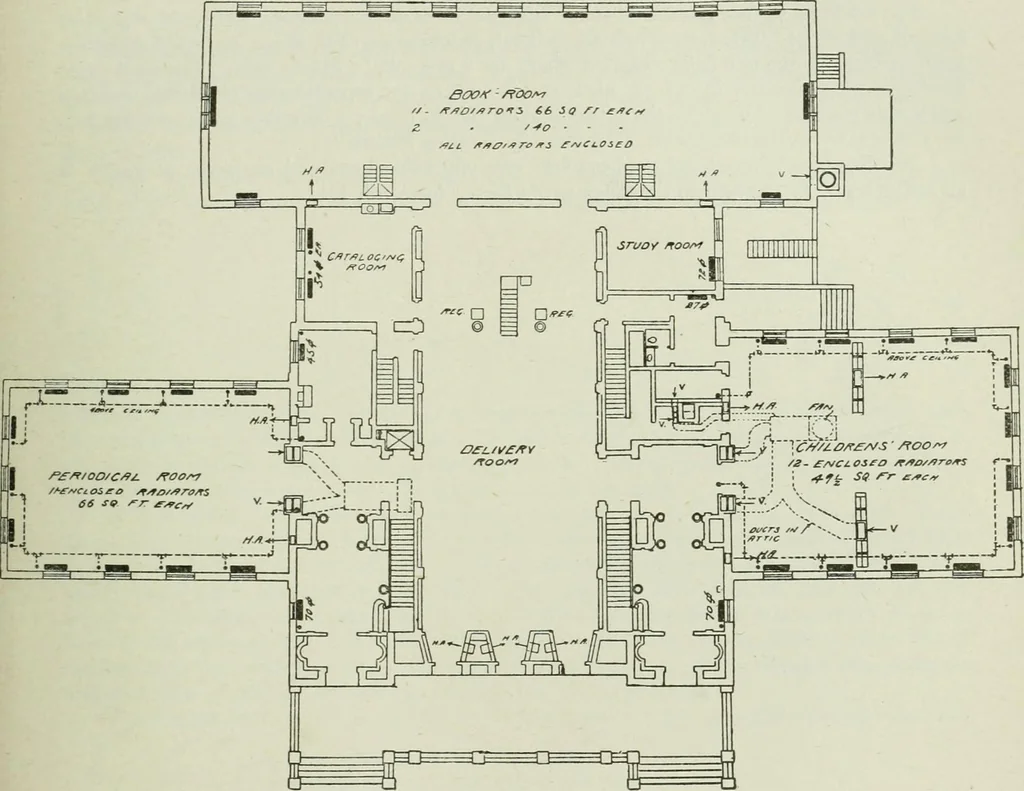 An illustration from Mechanical equipment of buildings; a reference book for engineers and architects, 1916, leaf 282