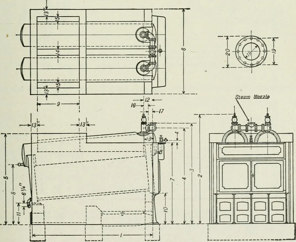 An illustration from Mechanical equipment of buildings; a reference book for engineers and architects, 1916, leaf 136