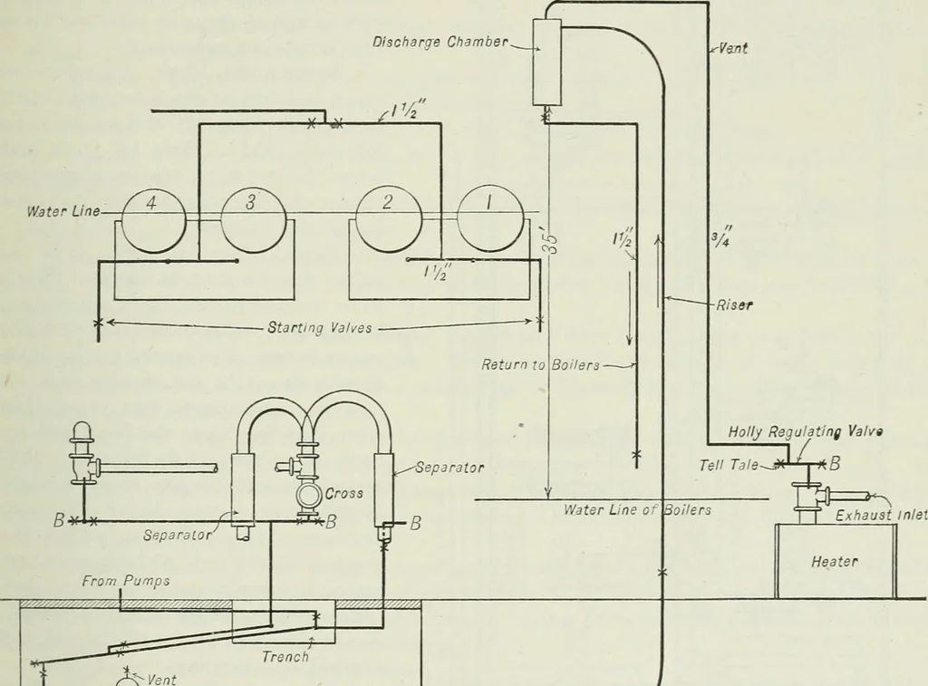 An illustration from Mechanical equipment of buildings; a reference book for engineers and architects, 1916, leaf 584