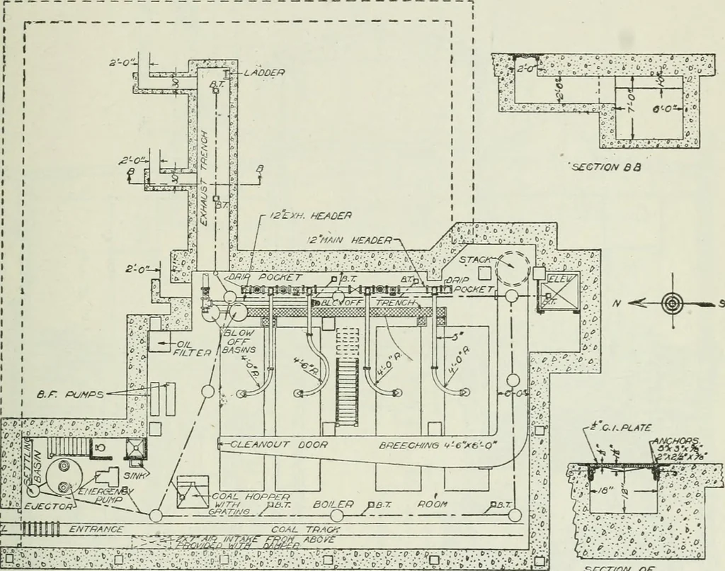 An illustration from Mechanical equipment of buildings; a reference book for engineers and architects, 1916, leaf 604