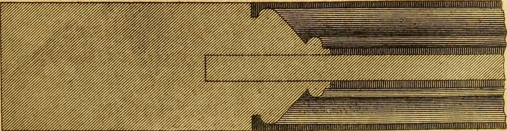 An illustration from Mechanical exercises, or, The elements and practice of carpentry, joinery, bricklaying, masonry, slating, plastering, painting, smithing, and turning, 1812, leaf 220
