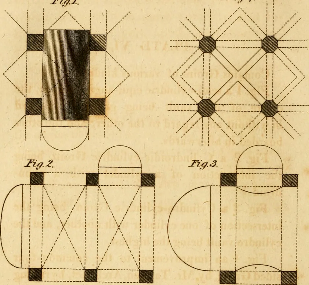 An illustration from Mechanical exercises, or, The elements and practice of carpentry, joinery, bricklaying, masonry, slating, plastering, painting, smithing, and turning, 1812, leaf 339