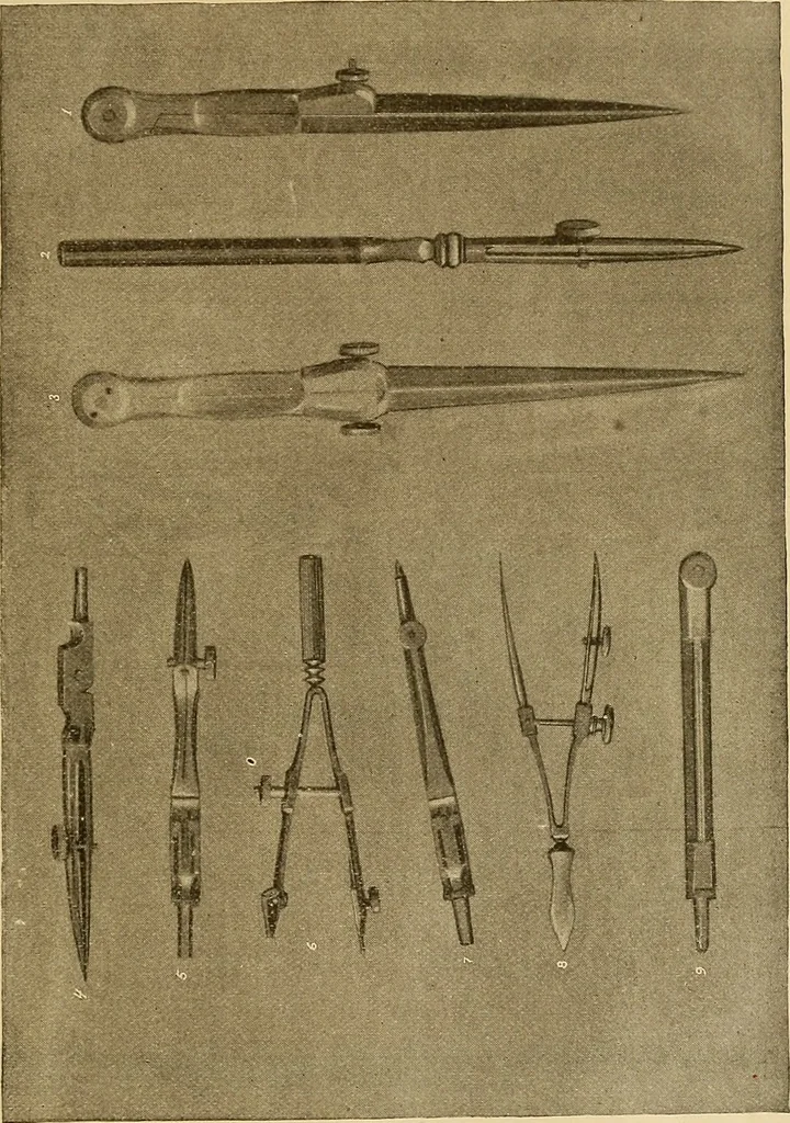 An illustration from Mechanical graphics. An educational course on the theory and practice of mechanical drawing, 1890, leaf 12