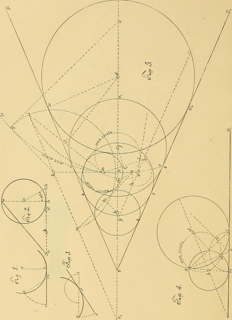 An illustration from Mechanical graphics. An educational course on the theory and practice of mechanical drawing, 1890, leaf 21