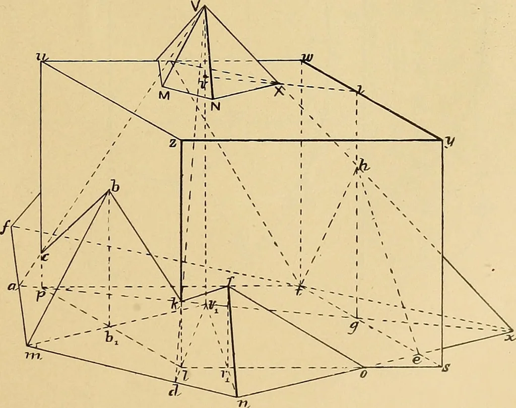 An illustration from Mechanical graphics. An educational course on the theory and practice of mechanical drawing, 1890, leaf 48