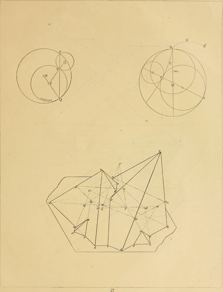 An illustration from Mechanical graphics. An educational course on the theory and practice of mechanical drawing, 1890, leaf 54