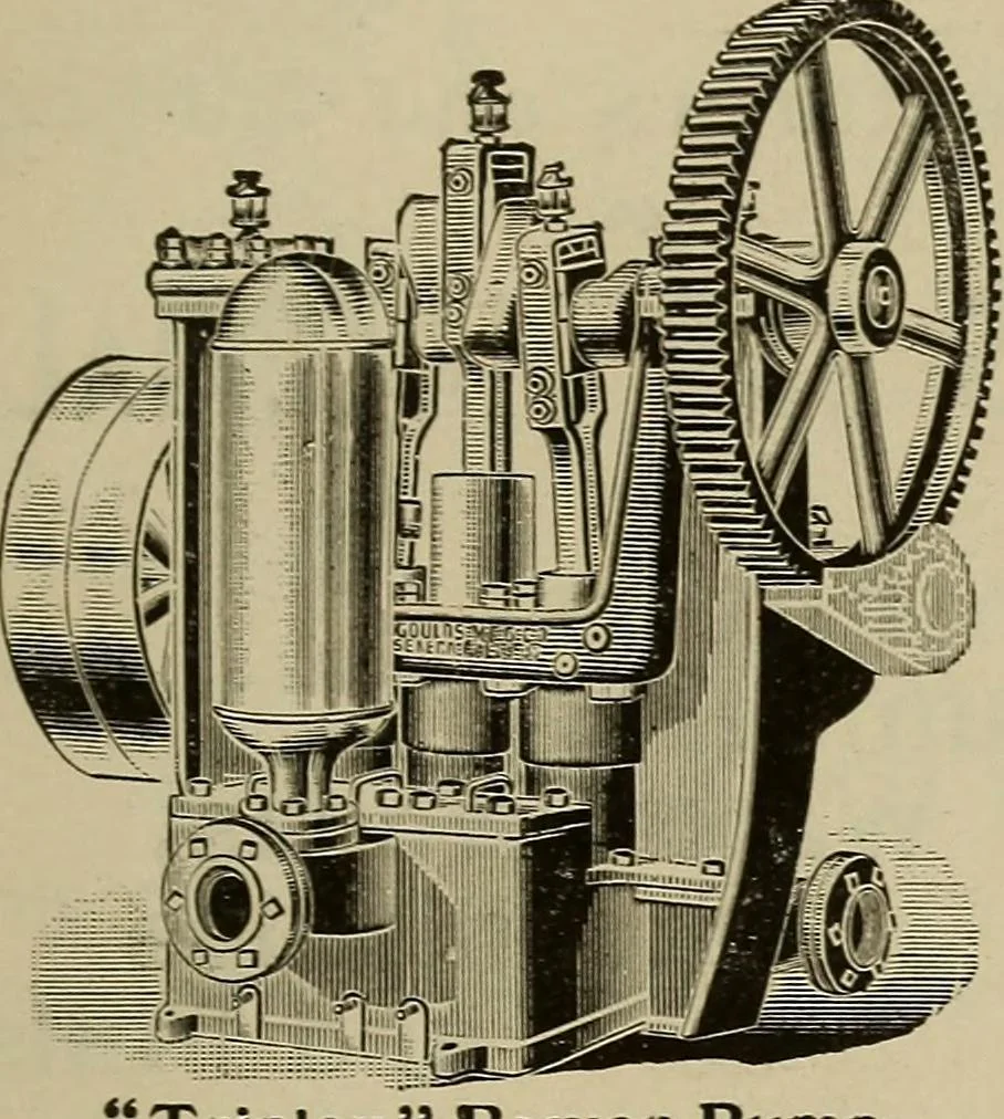 An illustration from The mechanical index, 1904. A complete index to the names and addresses of all manufacturers in the United States of mechanical appliances, machinery and tools operated by steam, electricity, water, hand or foot power, 1904, leaf 1048