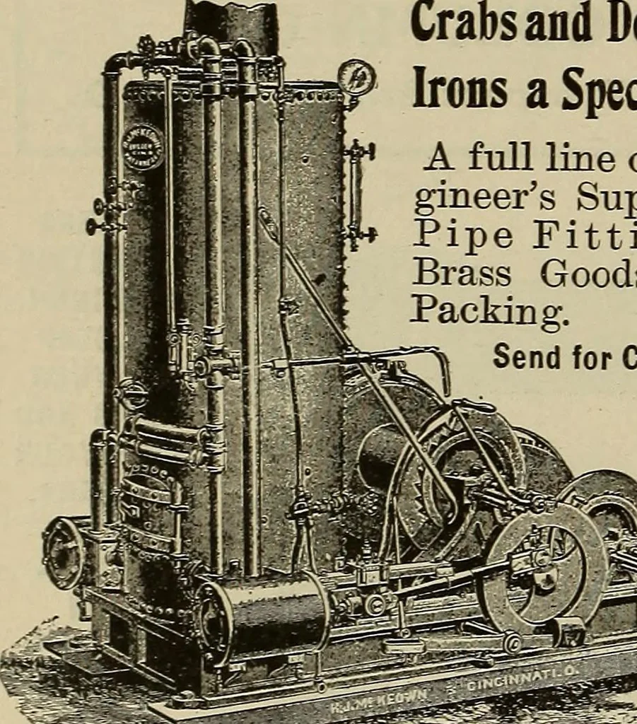 An illustration from The mechanical index, 1904. A complete index to the names and addresses of all manufacturers in the United States of mechanical appliances, machinery and tools operated by steam, electricity, water, hand or foot power, 1904, leaf 1051