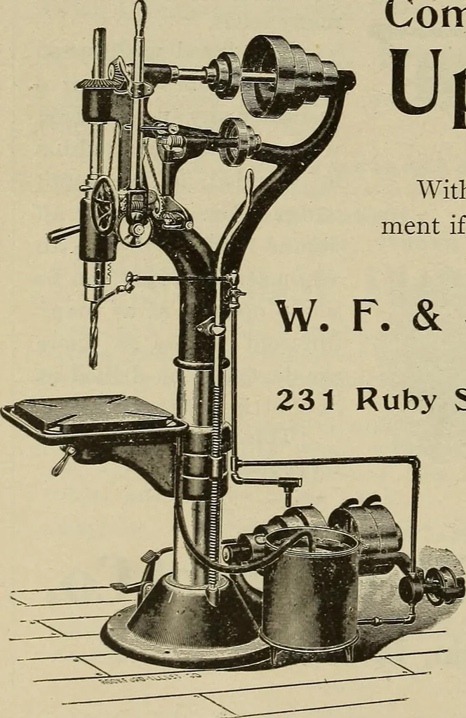 An illustration from The mechanical index, 1904. A complete index to the names and addresses of all manufacturers in the United States of mechanical appliances, machinery and tools operated by steam, electricity, water, hand or foot power, 1904, leaf 959