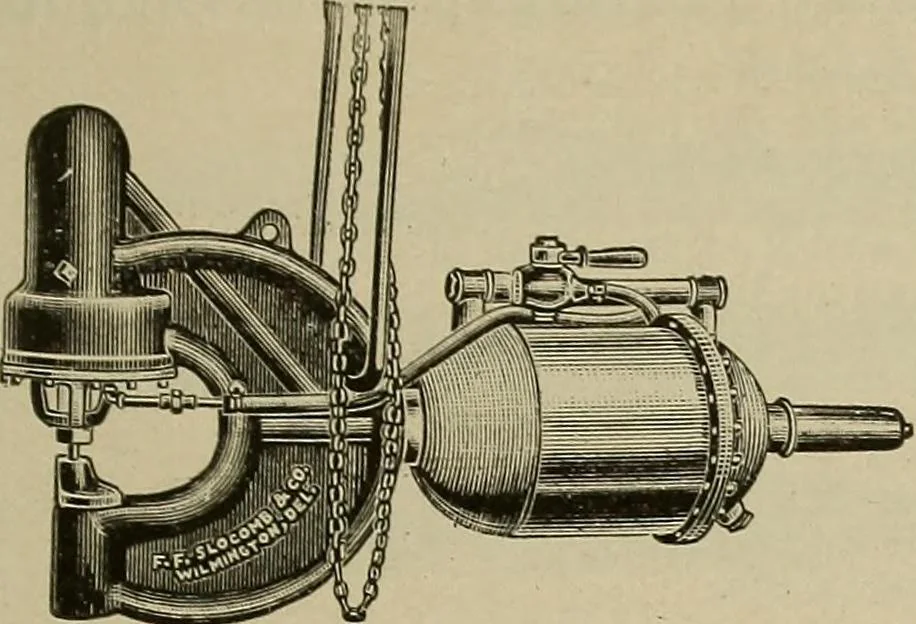 An illustration from The mechanical index, 1904. A complete index to the names and addresses of all manufacturers in the United States of mechanical appliances, machinery and tools operated by steam, electricity, water, hand or foot power, 1904, leaf 970
